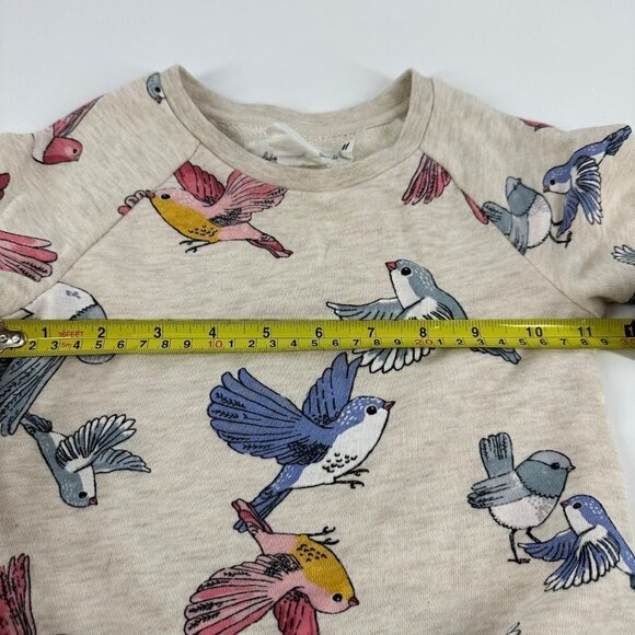 H&M Long Sleeve Bird Pattern Sweatshirt Dress Size US 2-4 Y - Picture 3 of 8
